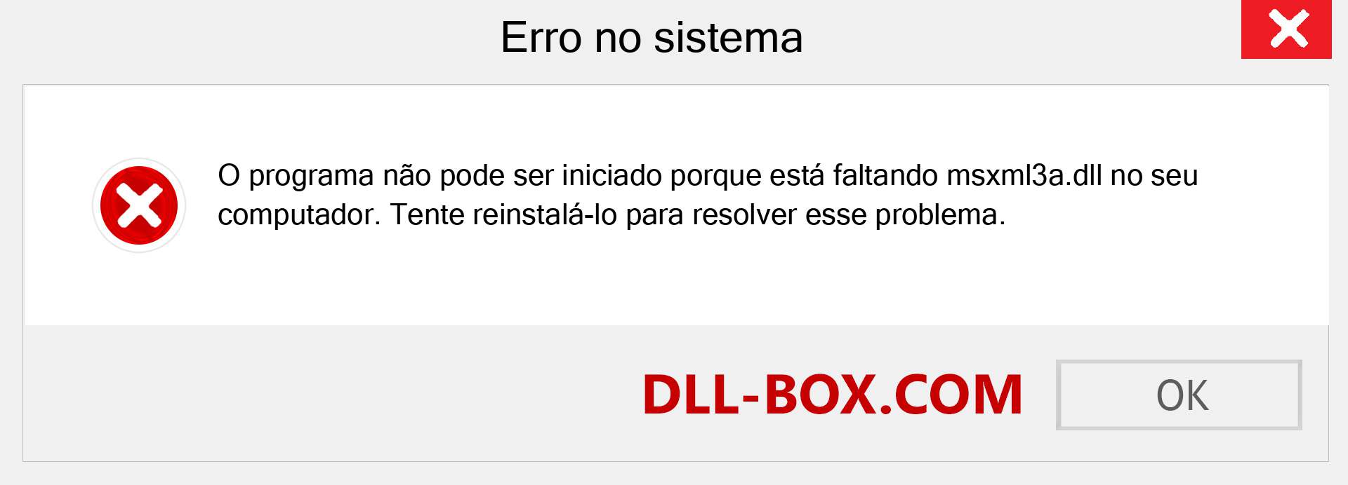 Arquivo msxml3a.dll ausente ?. Download para Windows 7, 8, 10 - Correção de erro ausente msxml3a dll no Windows, fotos, imagens